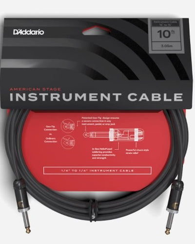 D'Addario American Stage 10' Instrument Cable USA