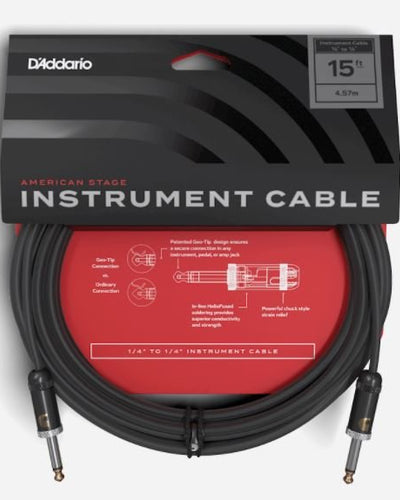 D'Addario 15' Instrument Cable American Stage USA