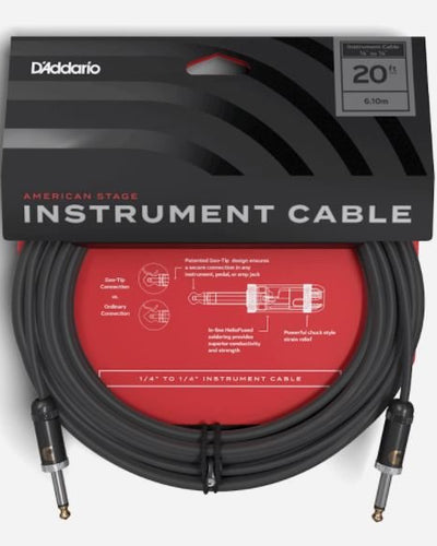 D'Addario 20' Instrument Cable American Stage USA