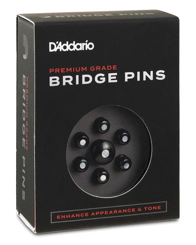 D'Addario Ebony Bridge Pins With End Pin Set Pearl Inlay