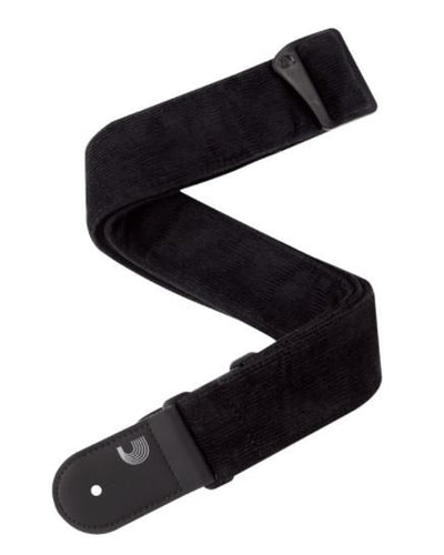 D'Addario Corduroy Woven Guitar Strap Black