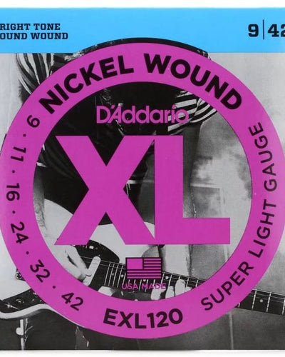 D'Addario EXL120 09-42 Nickel Wound Set