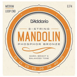 D'Addario EJ74 Mandolin Strings Phosphor Bronze Medium 11-40