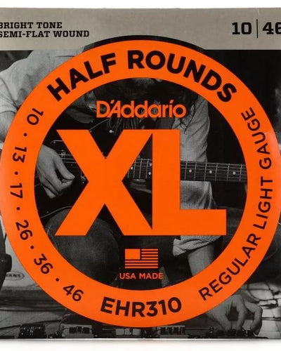 D'Addario EHR310 XL Half-Rounds Electric Guitar Strings 10-46 Regular Light
