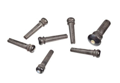 D'Addario 7 Wood Bridge Pins Ebony/Abalone