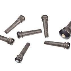 D'Addario 7 Wood Bridge Pins Ebony/Abalone