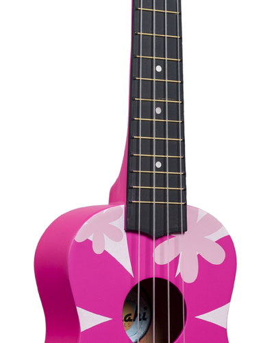 Amahi Soprano Pink Flower Uke w/ Vinyl Gig Bag
