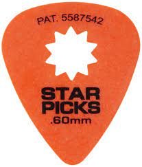 Everly Star Picks .60mm Orange 12 PK