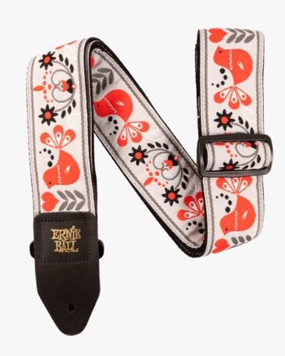 Ernie Ball Red Bird Winter Jacquard Guitar Strap