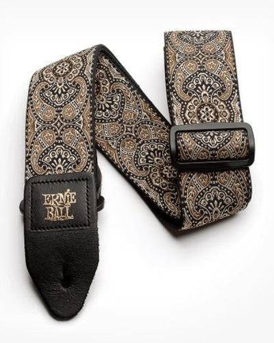Ernie Ball Gold & Black Paisley Jacquard Guitar Strap