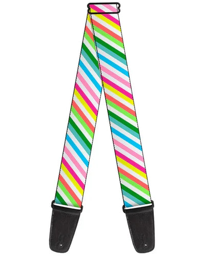 Buckle-Down Diagonal Stripes White/Multi Colors