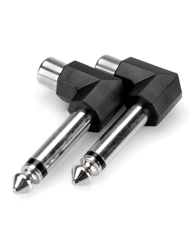 Hosa Right Angle Adaptors RCA F -1/4" M Pair