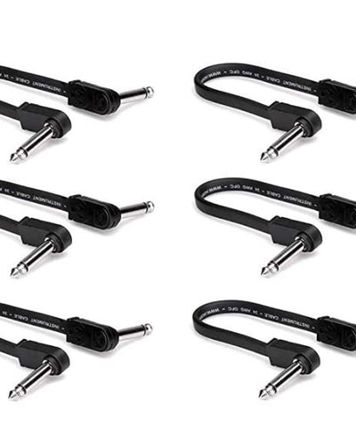 Hosa Flat Guitar Patch Cables 6in (6 pack)