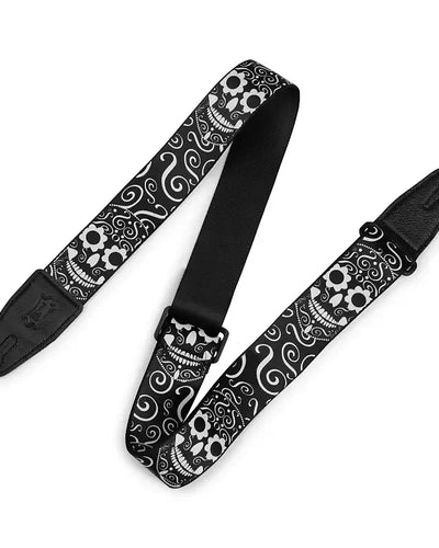 Levy's 2" Poly Calaca Black and White Skulls