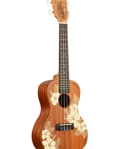 Kala Hibiscus Mahogany Tenor Uke with Bag