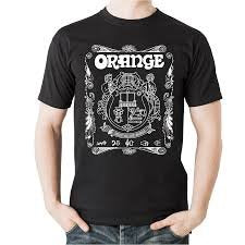 Orange T-shirt Medium Crest Logo Black