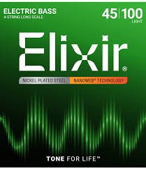 Elixir Nickel Plated Steel Nanoweb 4-String Electric Bass Strings Light/Long Sca...