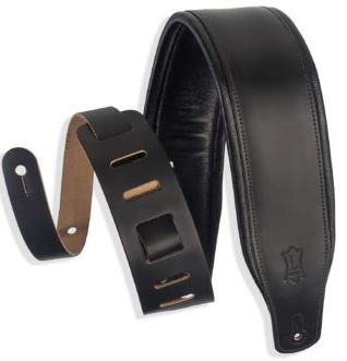 Levy's 3" Top Grain Garment Leather Black 1/4" Foam Wrapped Strap