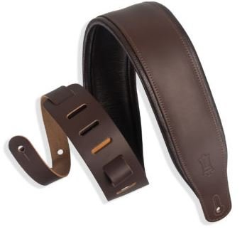 Levy's 3" Top Grain Leather Dark Brown w/ 1/4" Foam Wrap Strap