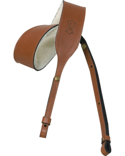 Levy's 2" Wide Walnut Veg-tan Leather Banjo Strap