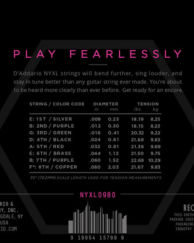 D'Addario NYXL 9-80 8 String Set