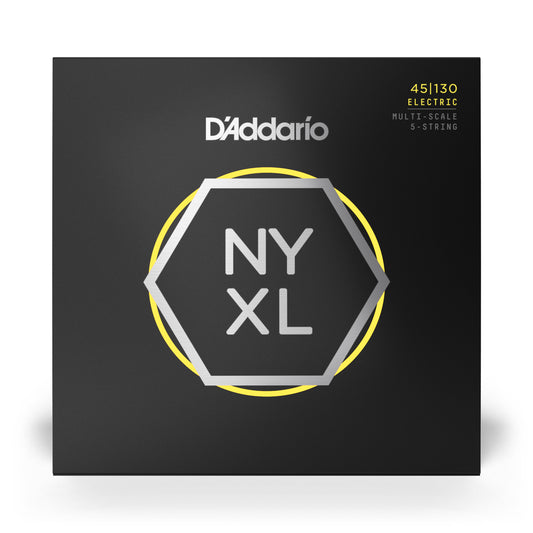 D'Addario 45-130 Regular Light 5-String Multiscale NYXL Bass Guitar Strings