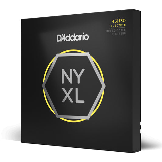 D'Addario 45-130 Regular Light 5-String Multiscale NYXL Bass Guitar Strings