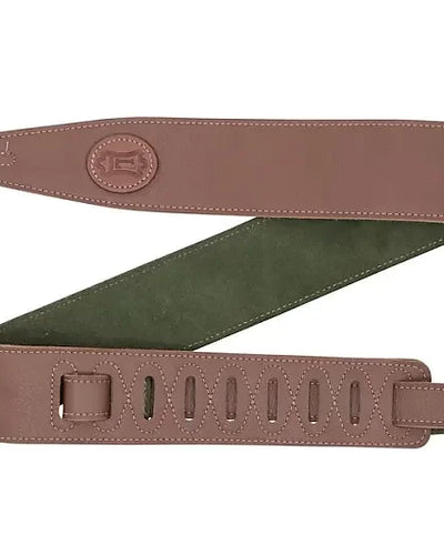 Levy's 2.5" Brown Leather Strap With Olive Green Suede Backing