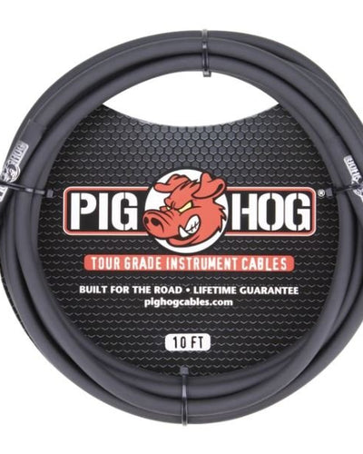Pig Hog 10FT Straight Black Instrument Cable