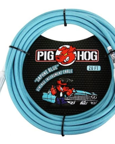 Pig Hog 20' Guitar Cable Daphne Blue