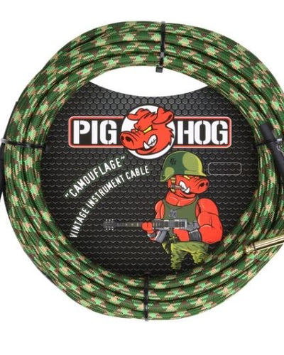 Pig Hog 20FT Right Camo Instrument Cable