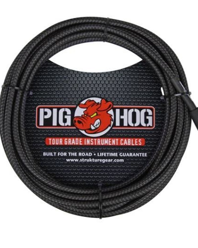 Pig Hog 20FT Straight Back In Black Instrument Cable