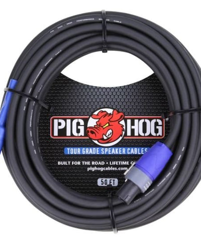 Pig Hog 50 ft Speaker Cable Speakon to 1/4"