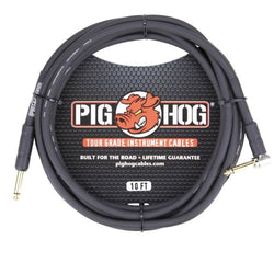 Pig Hog 10FT Right Black Instrument Cable