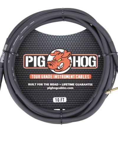 Pig Hog 10FT Right Black Instrument Cable