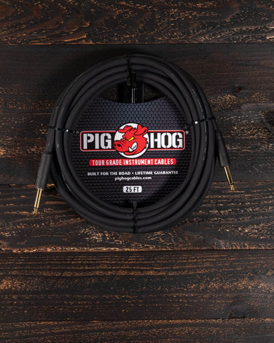 Pig Hog 25FT Straight Black Instrument Cable