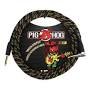 Pig Hog 10ft Rasta Stripes Right Angle Instrument Cable