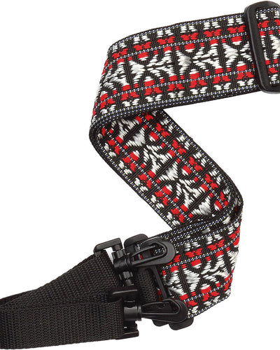 D'Addario Woven Banjo Strap Hootenanny Red/Silver