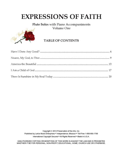 Expressions of Faith Flute Solos w/Piano Accompaniment