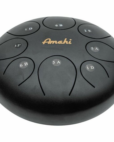Amahi 10" Steel Tongue Drum Black w/Bag