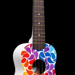 Amahi Rainbow Flower Petals Soprano Uke w/ Vinyl Gig Bag