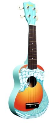Amahi Soprano Uke Ocean Design w/ Vinyl Gig Bag