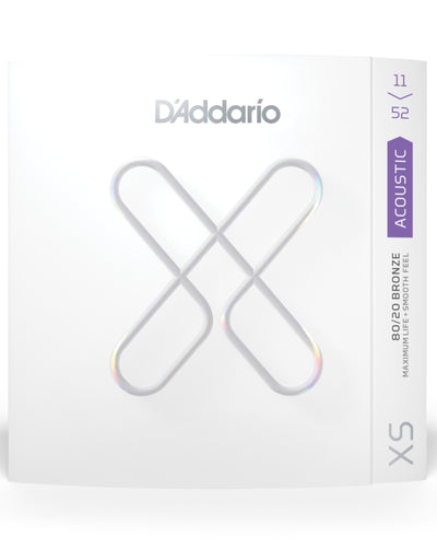 D'Addario 80/20 Bronze11-52 Custom Light XS Coated Acoustic Guitar Strings