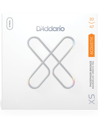 D'Addario 10-47 Extra Light XS Phosphor Bronze Coated Acoustic Guitar Strings 3...